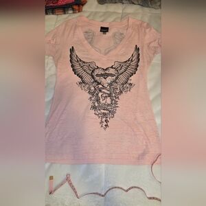 Harley Davidson Light Pink Burn Out Tee